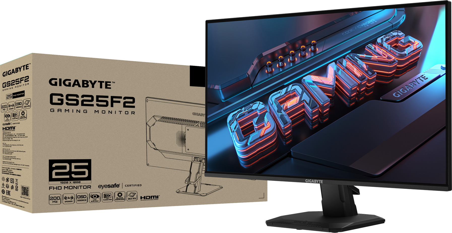 Gigabyte GS25F2 25 inch Full HD 200Hz IPS Gaming Monitor - CCL